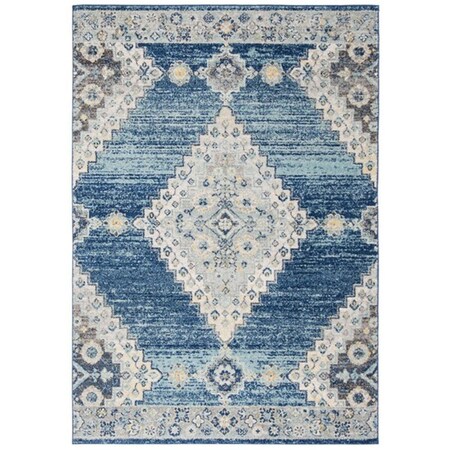 Safavieh 3 x 5 ft. Madison Collection Contemporary Rectangle Power Loomed Rug Navy & Creme MAD615N-3